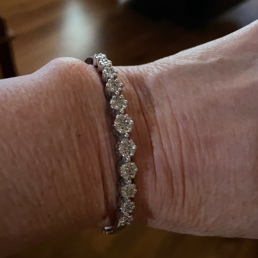 Elegant Silver Diamond Bracelet